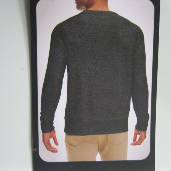 NWT* Banana Republic Men’s Waffle Crew pullover Sweatshirt L Charcoal (0607) - Picture 3 of 15
